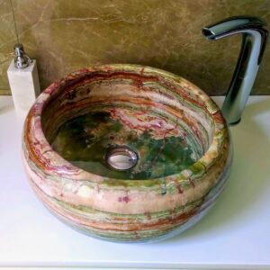 Lavandino in pietra onice di alta qualità